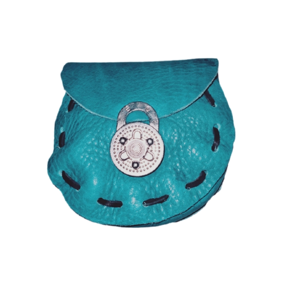 HAND-TOOL TURQUOISE LEATHER BELT POUCH @msplf1949 - Picture 2 of 5